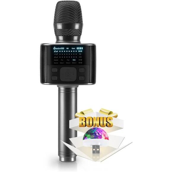 Bluetooth Karaoke Microphone Portable Handheld Karaoke Mic and Speaker